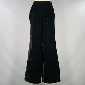 GIORGIO ARMANI Size S Black Velvet Rhinestones Side Zipper Casual Pants
